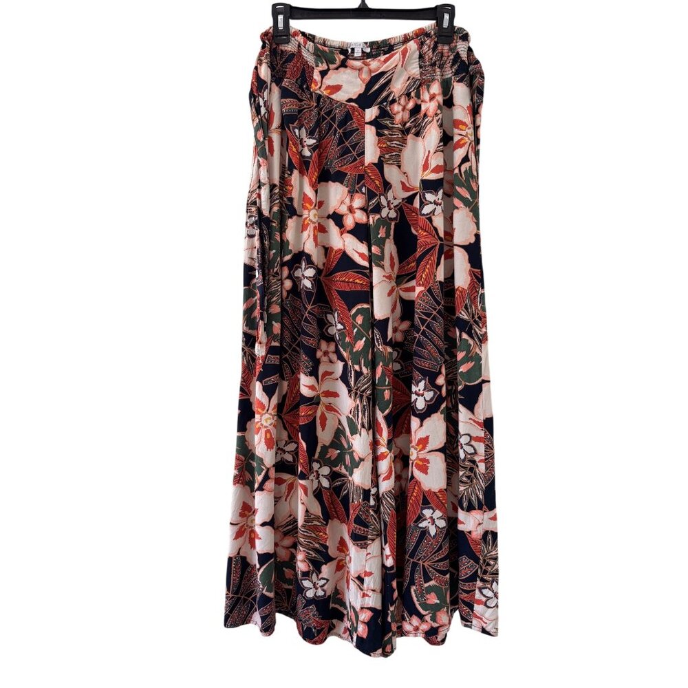 Patrons Of Peace Tropical Floral Wide Leg Palazzo Pants Lightweight L